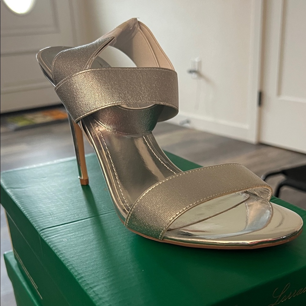 Lauren Lorraine Shimmering Silver Heels